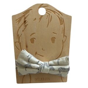 Milkbarn Kids Bow Tie in Cream and Gray